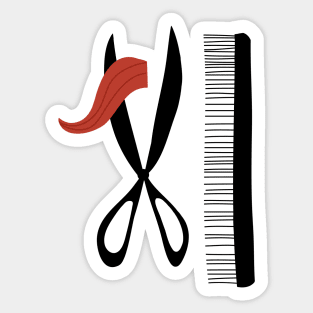 Snip Barber Scissors and Comb Sticker